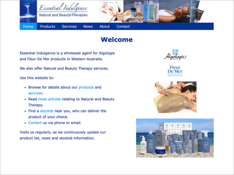 Essential Indulgence - Business Website