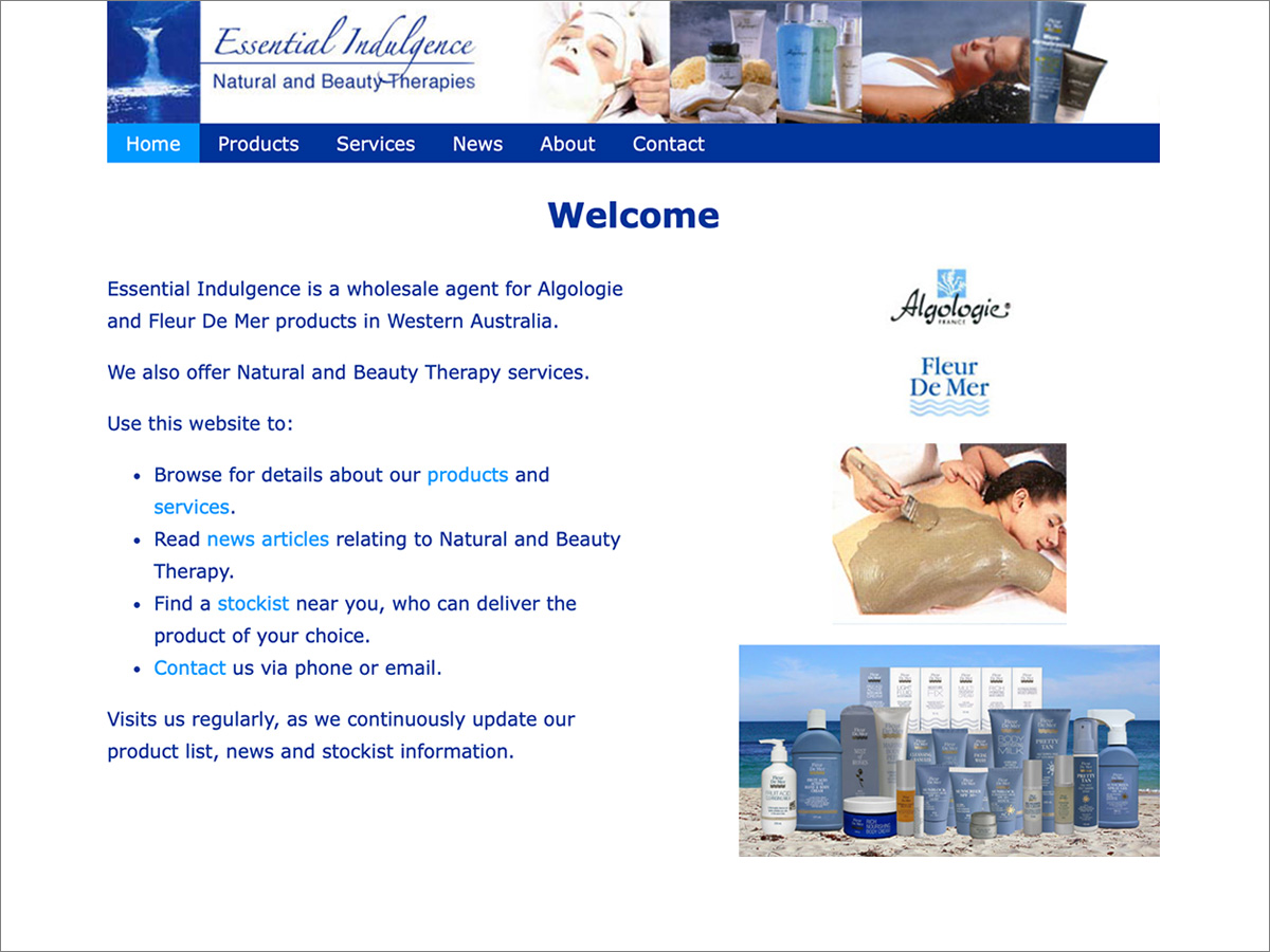 Essential Indulgence - Business Website
