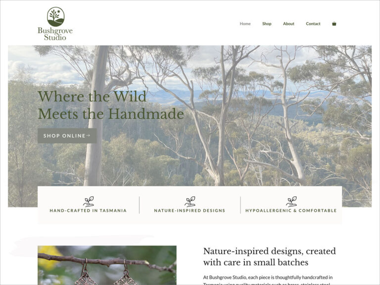 Bushgrove Studio Jewellery Website