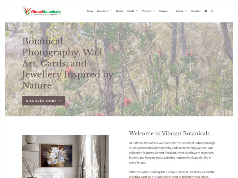 Vibrant Botanicals Website Preview