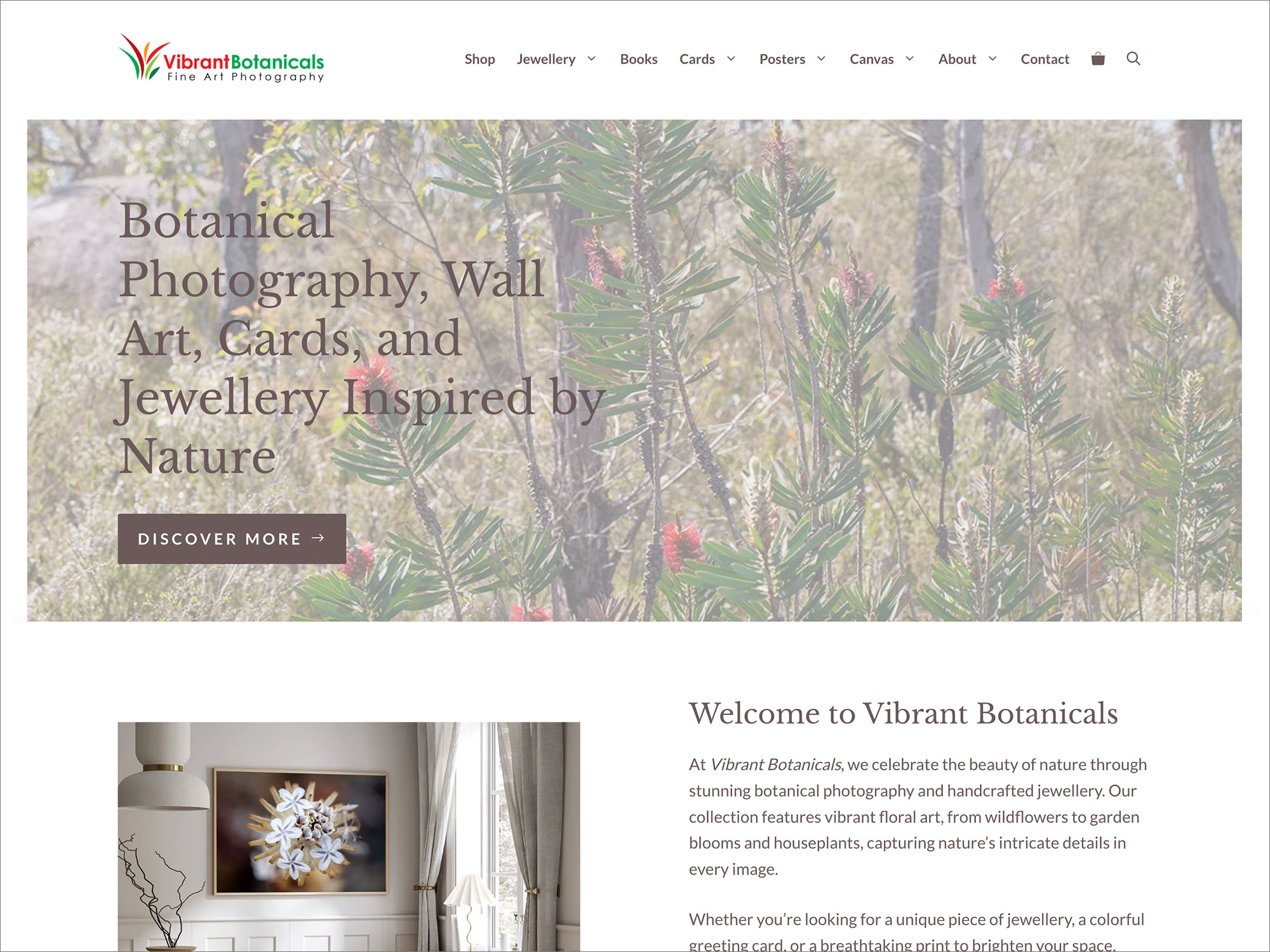 Vibrant Botanicals Website Preview
