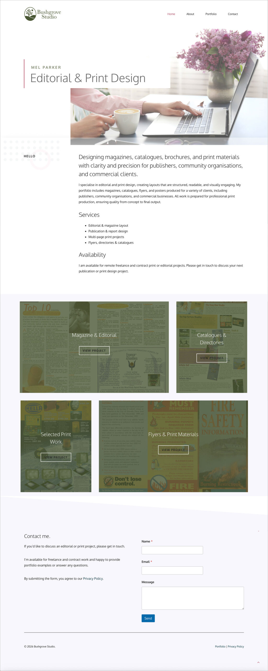 Bushgrove Studio Website