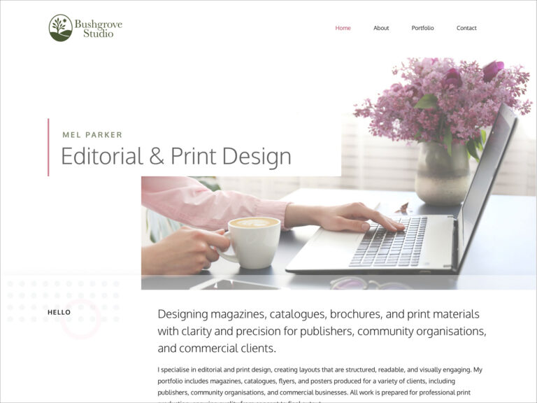 Bushgrove Studio Website preview