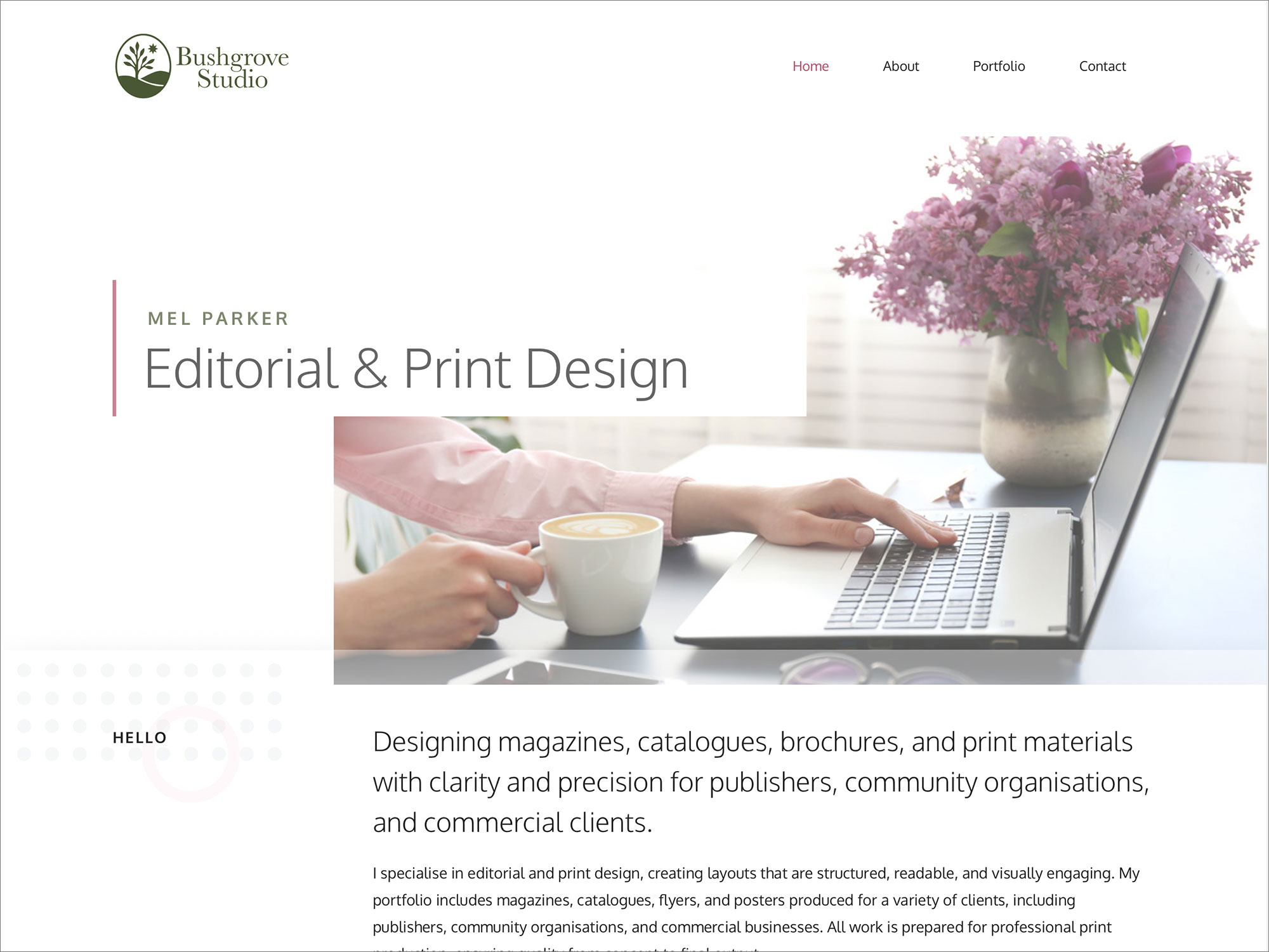 Bushgrove Studio Website preview